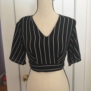Revamped Women’s Black and White Stripes , Size S